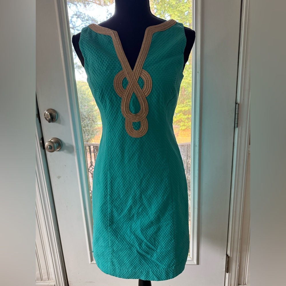 NWOT Lilly Pulitzer turquoise sleeveless shift dress size 2